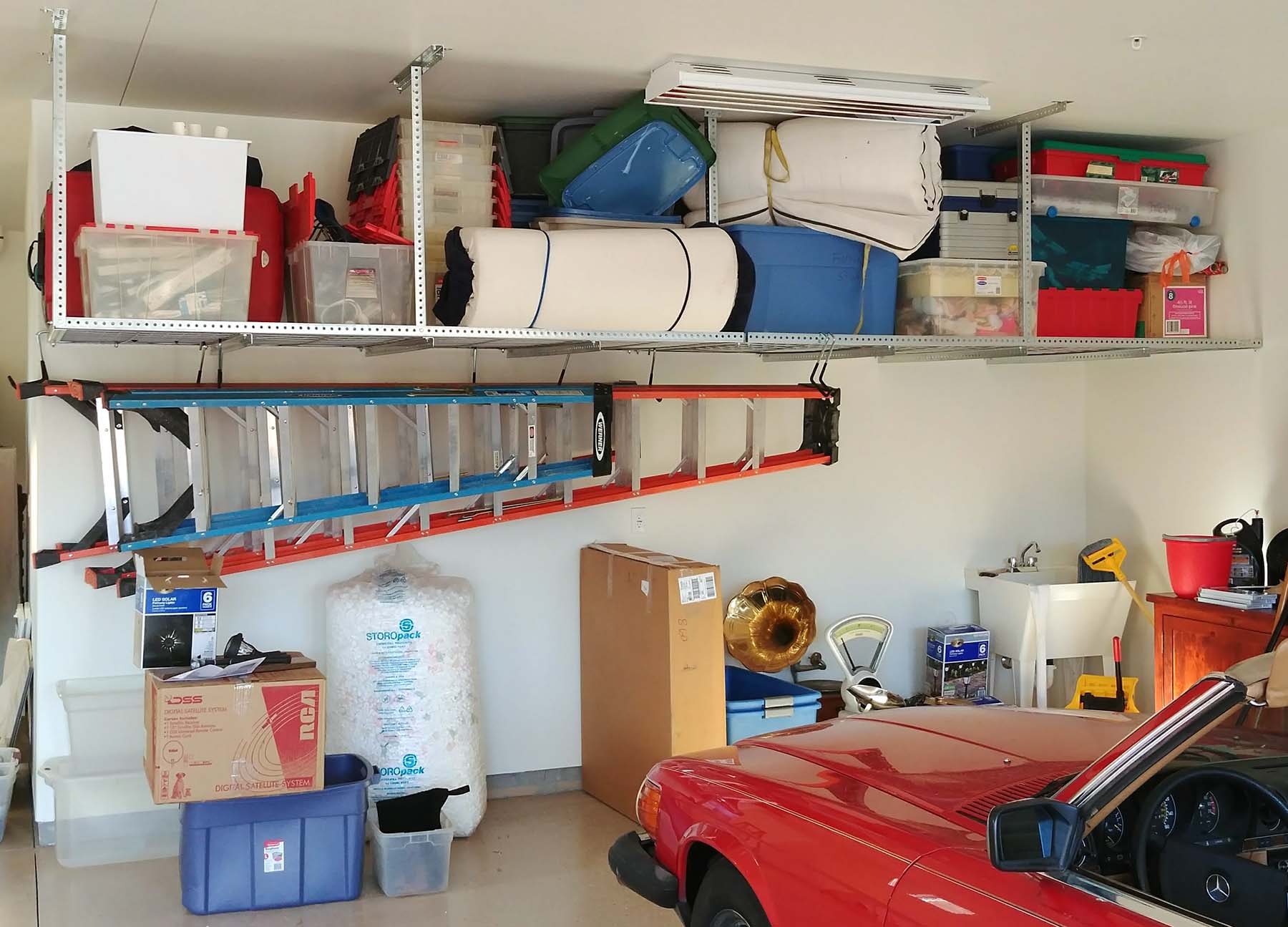 Park Your Car In The Garage Again with Overhead Garage Storage Racks