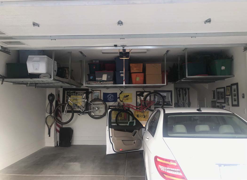 Overhead garage storage racks